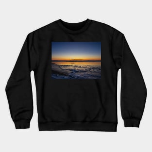 Dawn at an Icy Beach in Tracadie, New Brunswick Canada v1 Crewneck Sweatshirt